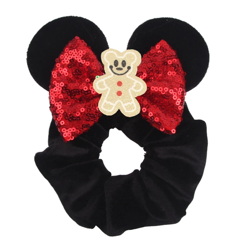 Christmas Disney Cute Ears Elastic Velvet Hairbands For Girls Sequins 4\