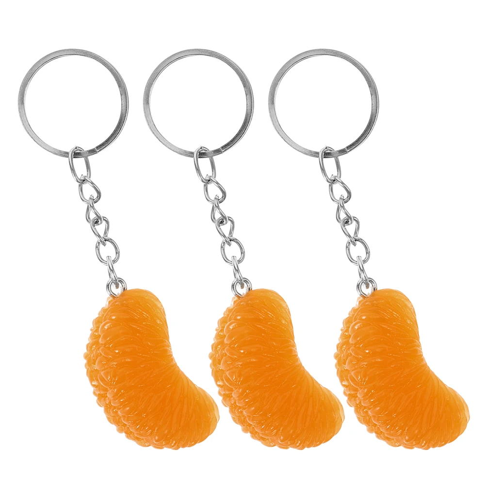 

3 Pcs Simulated Fruit Keychain Backpack Accessories Pendant Bag Wallet Decorative Charms Keychains Creative Pvc