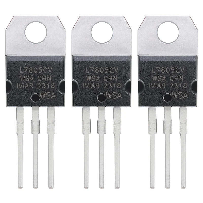 

Pack of 30 L7805 L7805CV 7805 LM7805 Voltage Regulator 5V 1.5A Positive Output IC Circuit 5 Volt 1.5 Amp TO-220