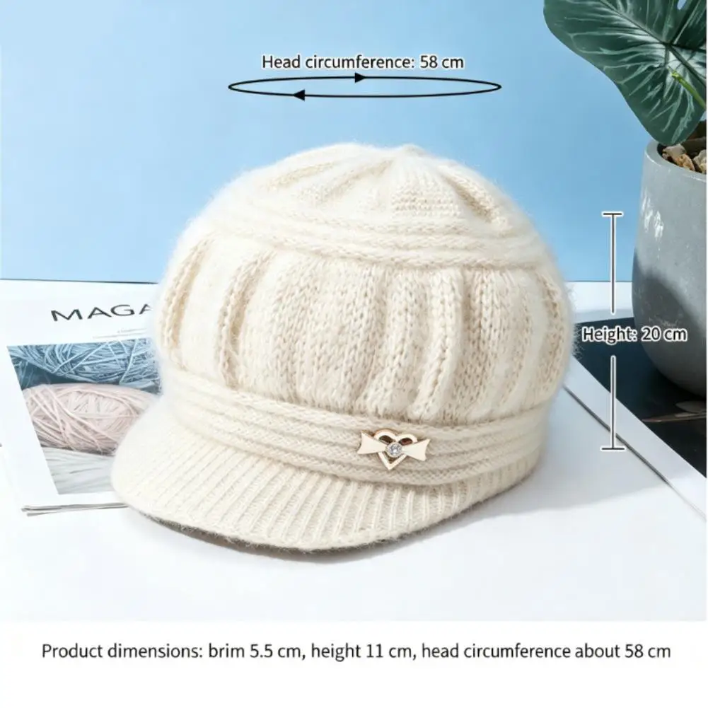 Fashion Knitted Knitted Hat Windproof Keep Warm Peaked Cap Ear Guard Double Layers Protection Caps Middle Aged