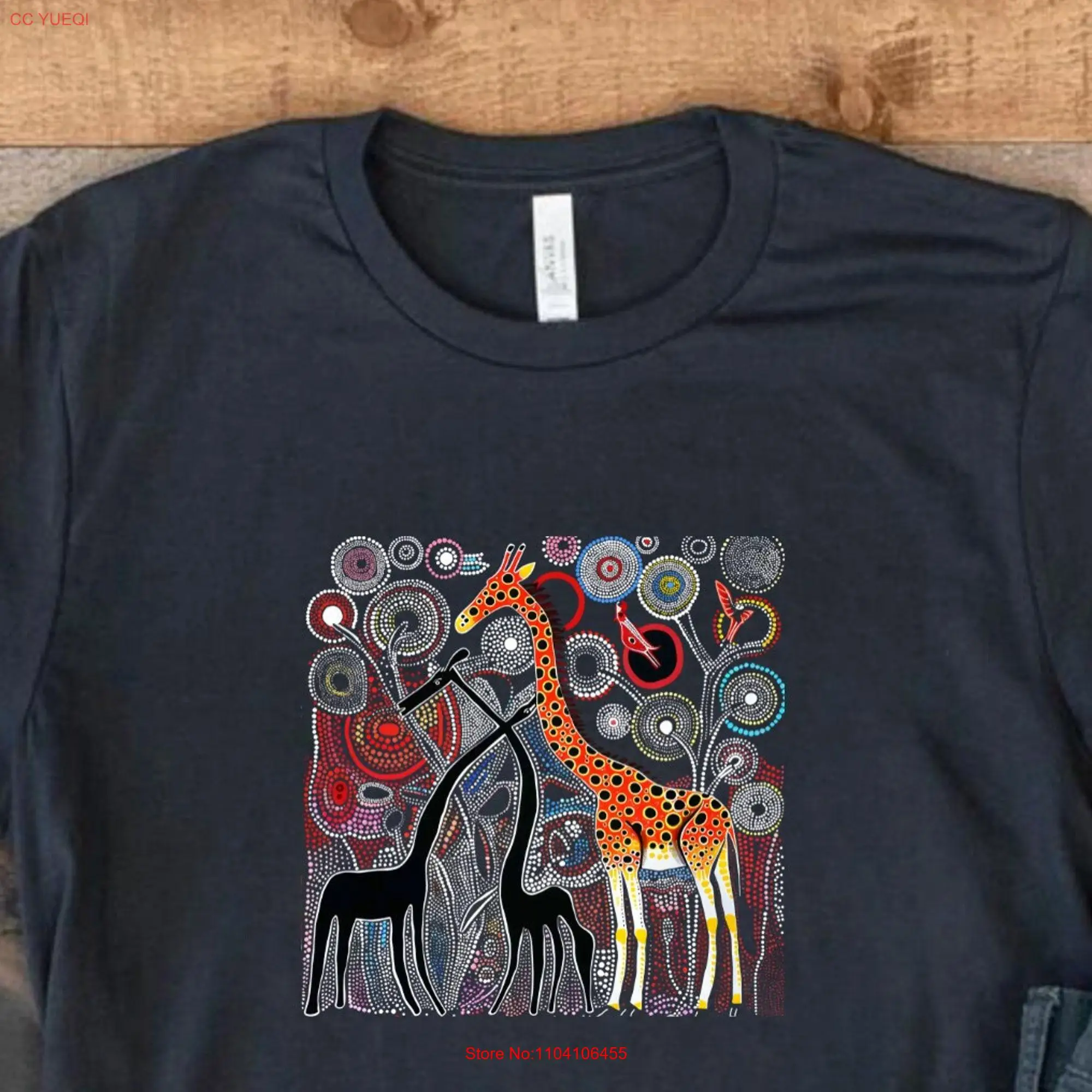 African Abstract Animals Design Art T Shirt Unique  long or short sleeves