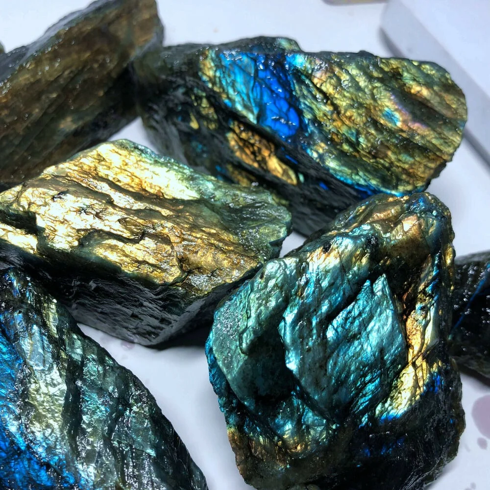 Natural Crystal Crafts Multi-shape Blue Labradorite Raw Stone/Freeform Ornament Healing Stone for Decoration