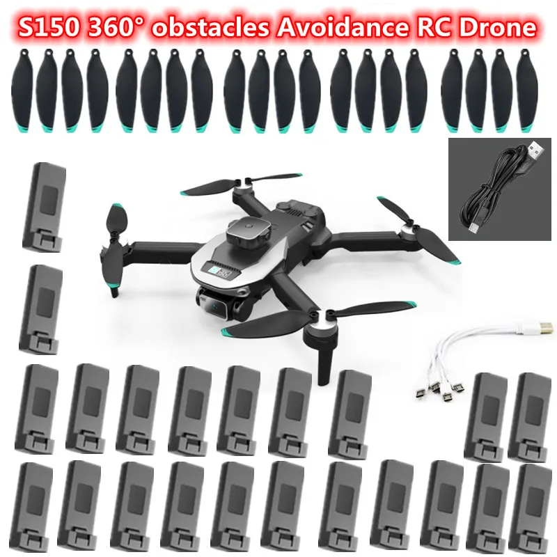 S150 360° Obstacles Avoidance Brushless RC Drone Spare Parts 3.7V 2000MAH Battery/Propeller/USB