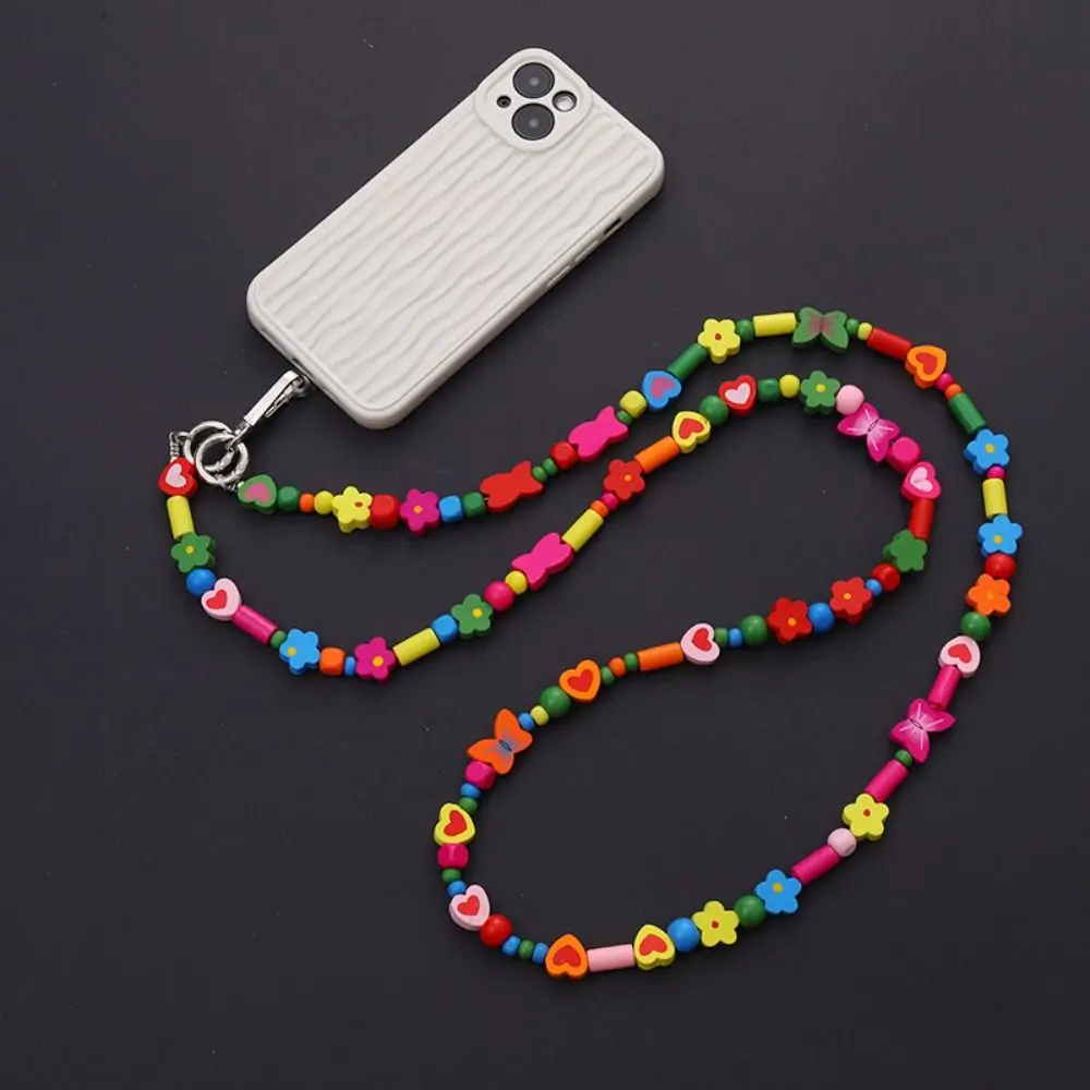 Beard Necklace Lanyard Phone Cases For iPhone Pink Colorful Neck Strap Portable Chain Luxury Women With Slot Card