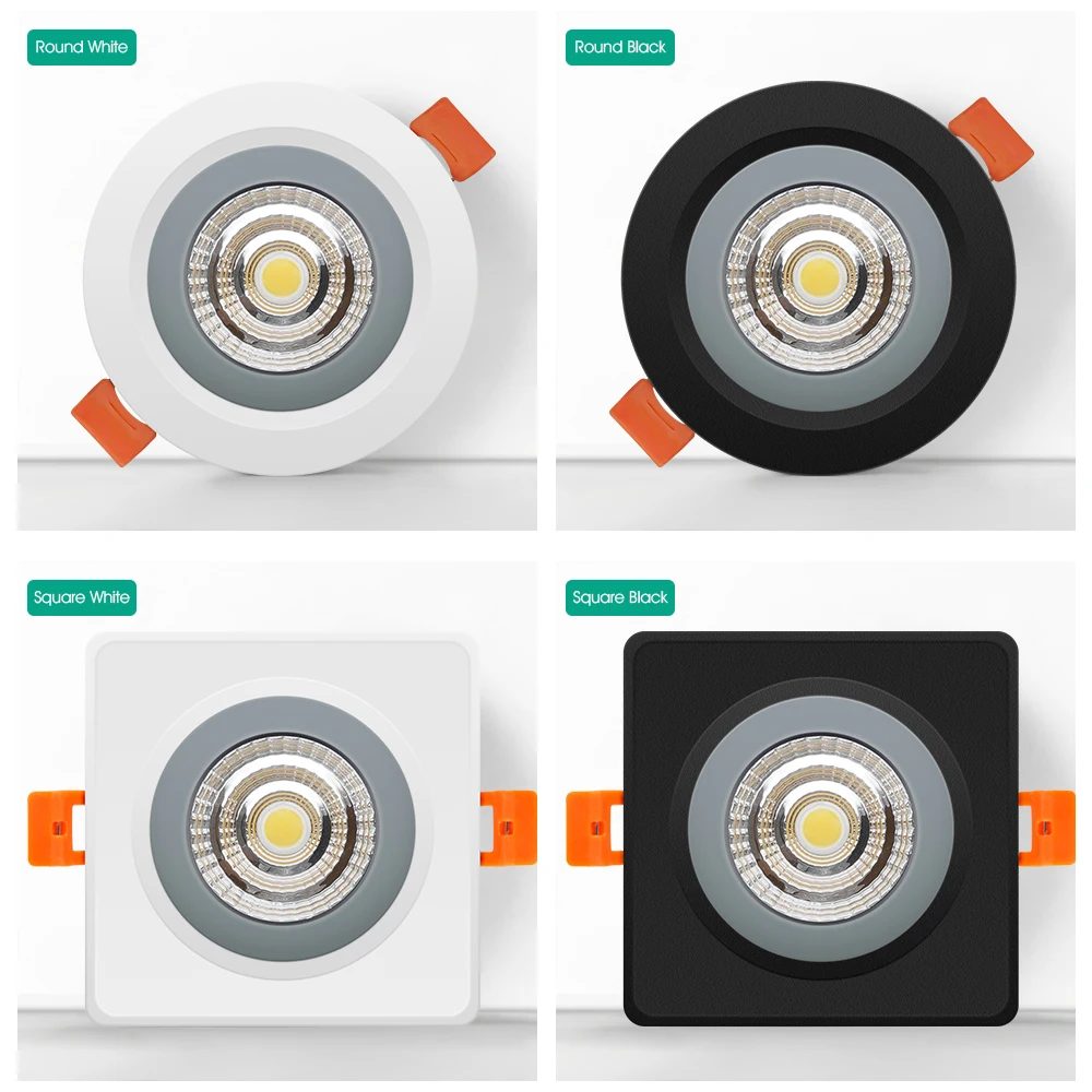 IP65 Waterproof LED Downlight Recessed Spot Lamp Embedded Bathroom Anti-fog Kitchen Shower Room Hotel Shower Room Lighting