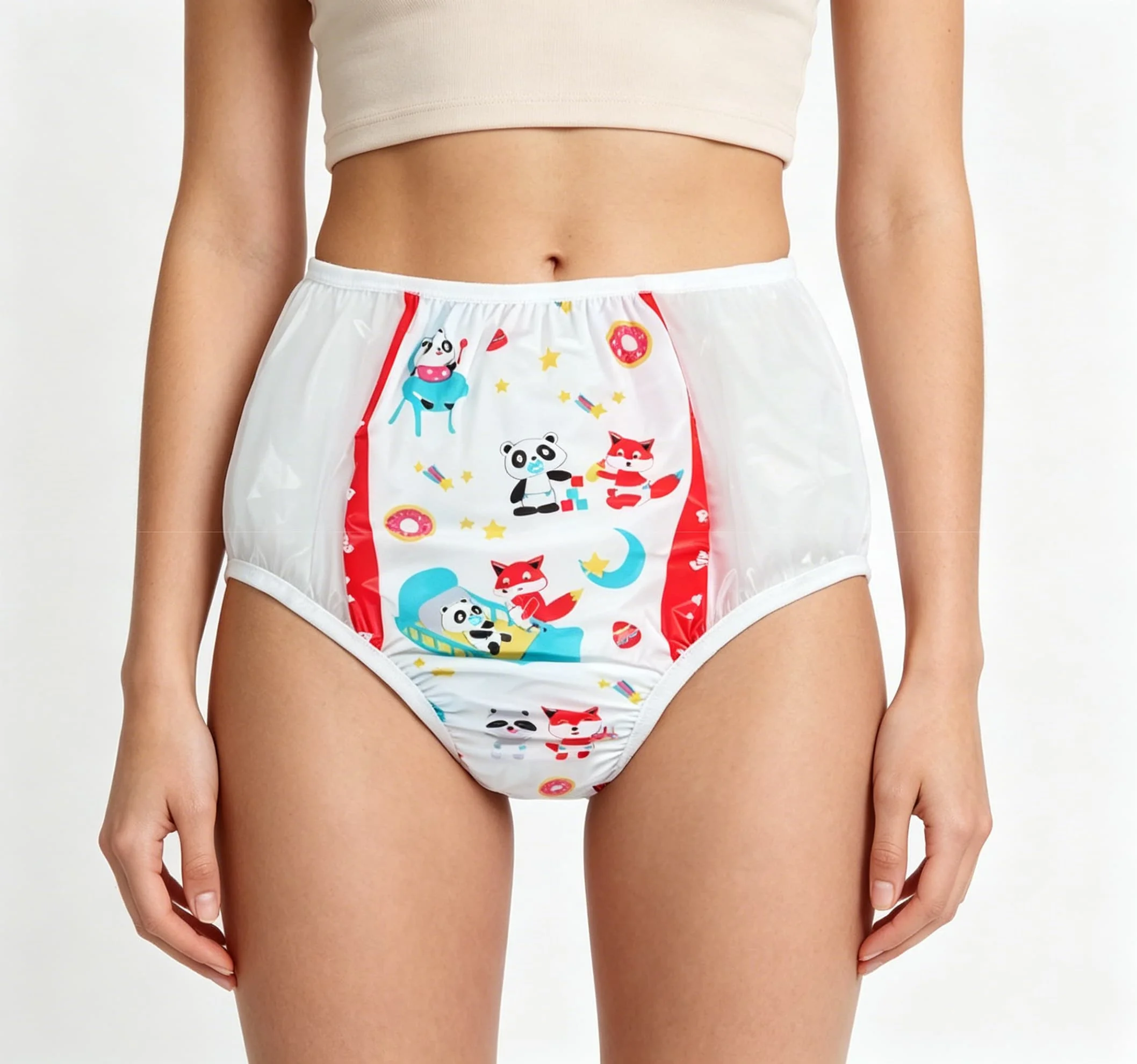 Waterproof PVC Printed ABDL Underwear Adult Diaper Pants Reusable Leak-Proof Cloth Diaper Cover for Incontinence
