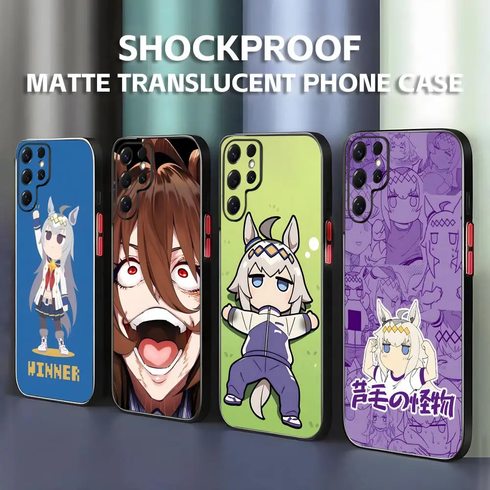 Чехол для телефона аниме Uma Musume для Samsung Galaxy S25 S24 S23 S22 S21 Plus Ultra FE, матовый полупрозрачный