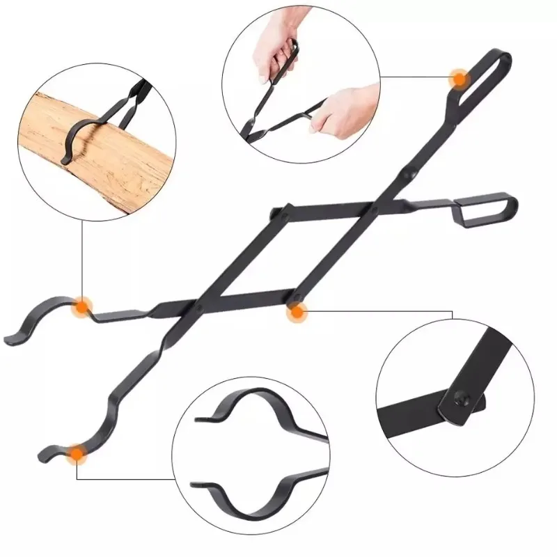Fire pit tool for outdoor fireplace pliers Log grab fireplace set