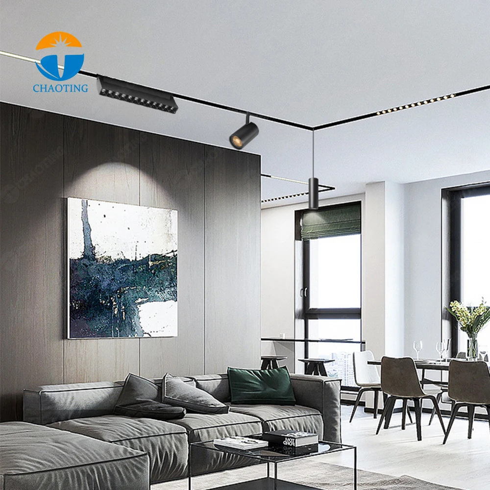 

Factory Price Magnetic Grille Light Surface Mounted Recessed Adjustable Linear Spot Lights 48V Magnetic Track Light System
