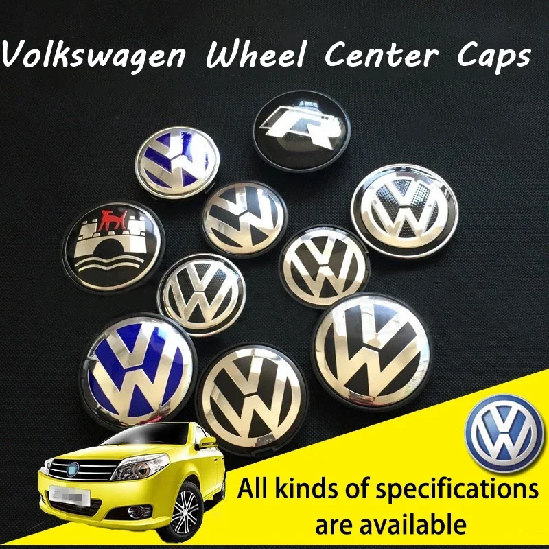 4pcs 56/65mm Car Wheel Center Cover Hub Stickers for Volkswagen VW GTI Jetta Tiguan Golf POLO Passat T-ROC CADDY Accessories