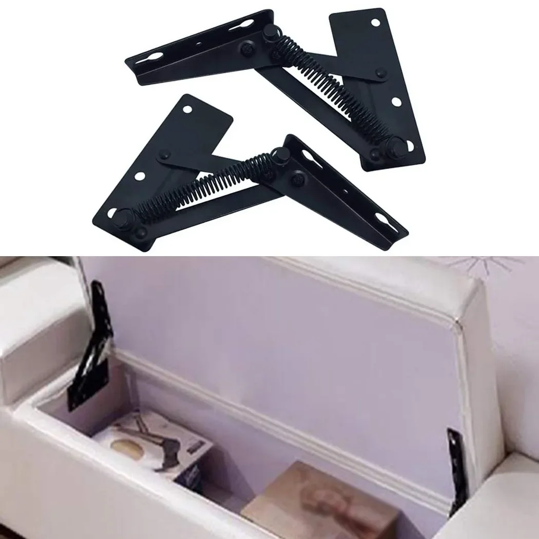 2pcs Sofa Bed Hinge Bedding Adjustable Angle Mechanism Hinge Hardware Black Split Spring Flip Up Hiden Hinge Household Parts