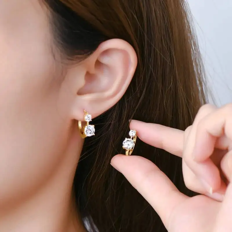 JoiasHome Moissanit-Creolen mit Zertifikat, 4 mm und 6,5 mm, D-Farbe, 925er Sterlingsilber, modische Damen-Ohrringe – Detail 16