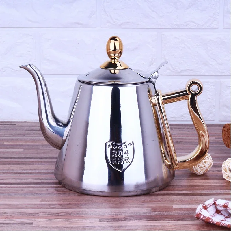 

Humanized Handle Mirror Surface Delicate Water Kettle Inner With Tea Filter Induction Cooker Tea Kettle Coffee Pot 1.2L