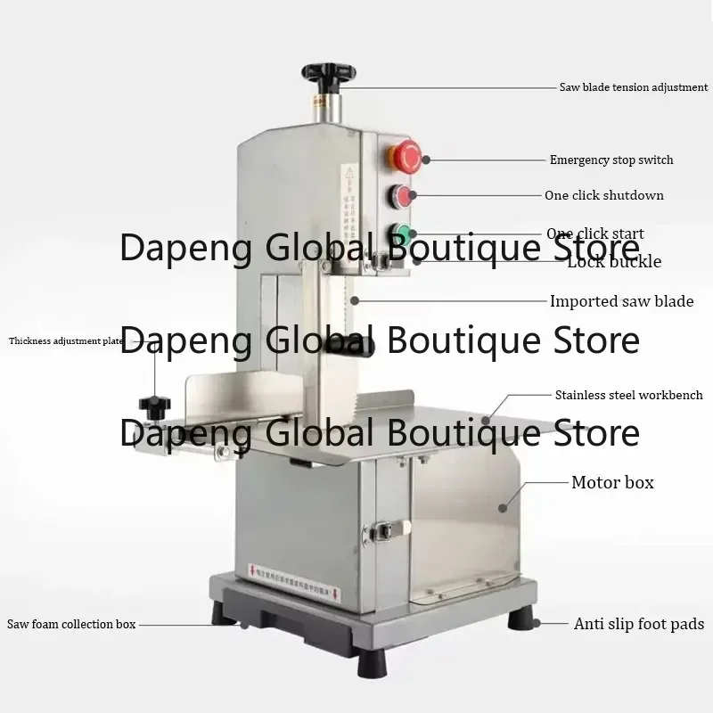 Electric Meat Cutter Stainless Steel Bon-e Cutting Machine Full Automatic Bo-ne Sawing Machine