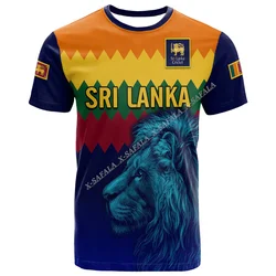 Flag  Sri Lanka Lions Cricket 3D Printed T Shirt Top Tee Men Quick Dry Breathable Adult Men Short Sleeve