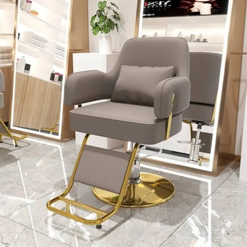 

Aesthetic Beauty Salon Chair Swivel Golden Rotating Pedicure Barbers Armchairs Stylist Sillas Giratoria Salon Furniture MQ50BC