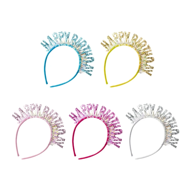 Multi Color HAPPY BIRTHDAY Hair Hoop Festival Headband for Teenagers Adult Party Performances Hair Accessories