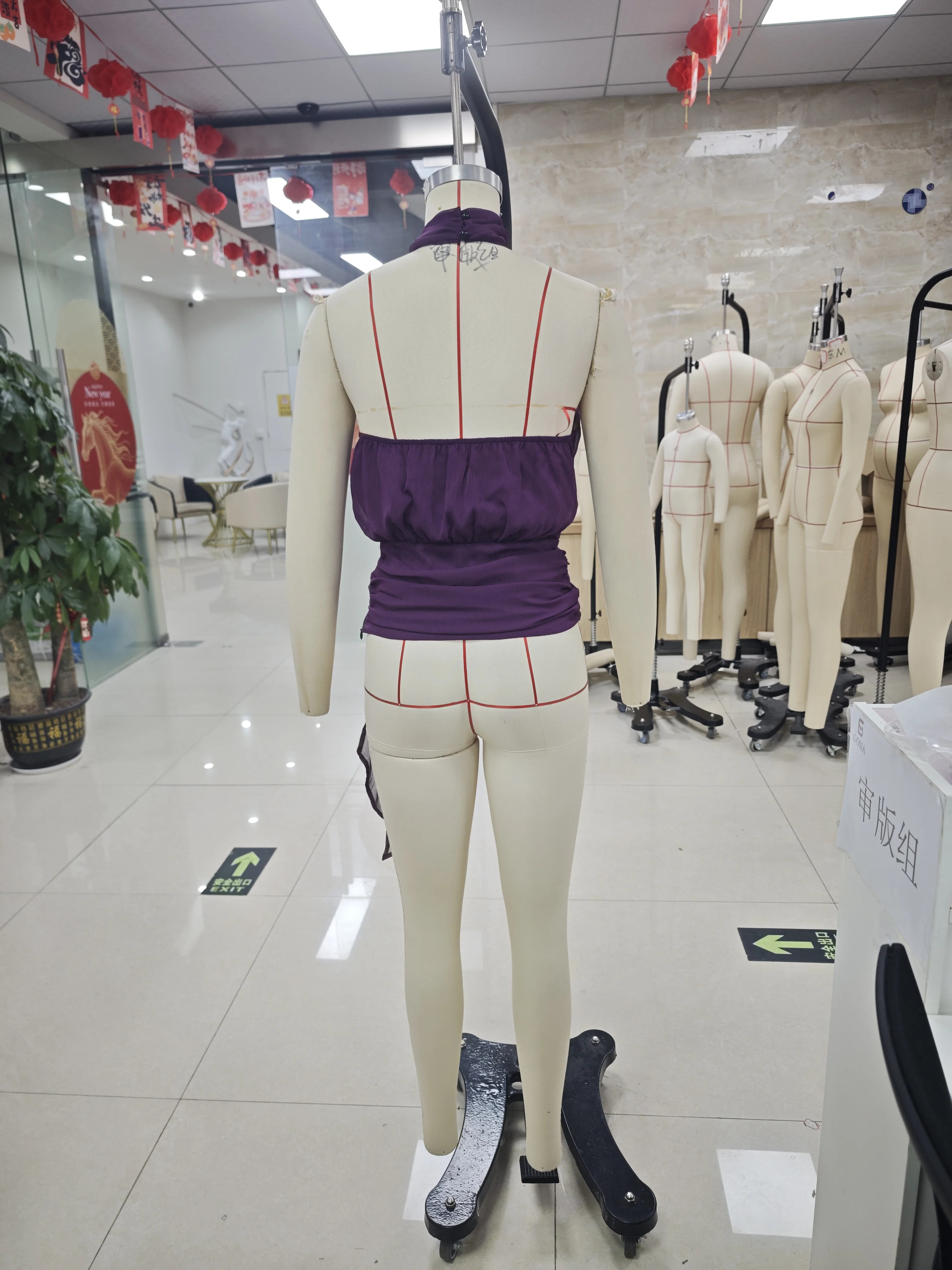Women's Halter Neck Tops Stylish Pleated Bodice Sleeveless Vest with Side Tie Waist Draped Hem Plum Summer Tops for Women