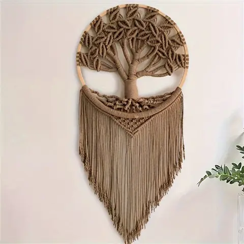 생명의 나무 Macrame 벽 매달려 수제 짠 Boho 홈 벽 장식 침실 보육 아파트 기숙사 장식, 선물 소녀