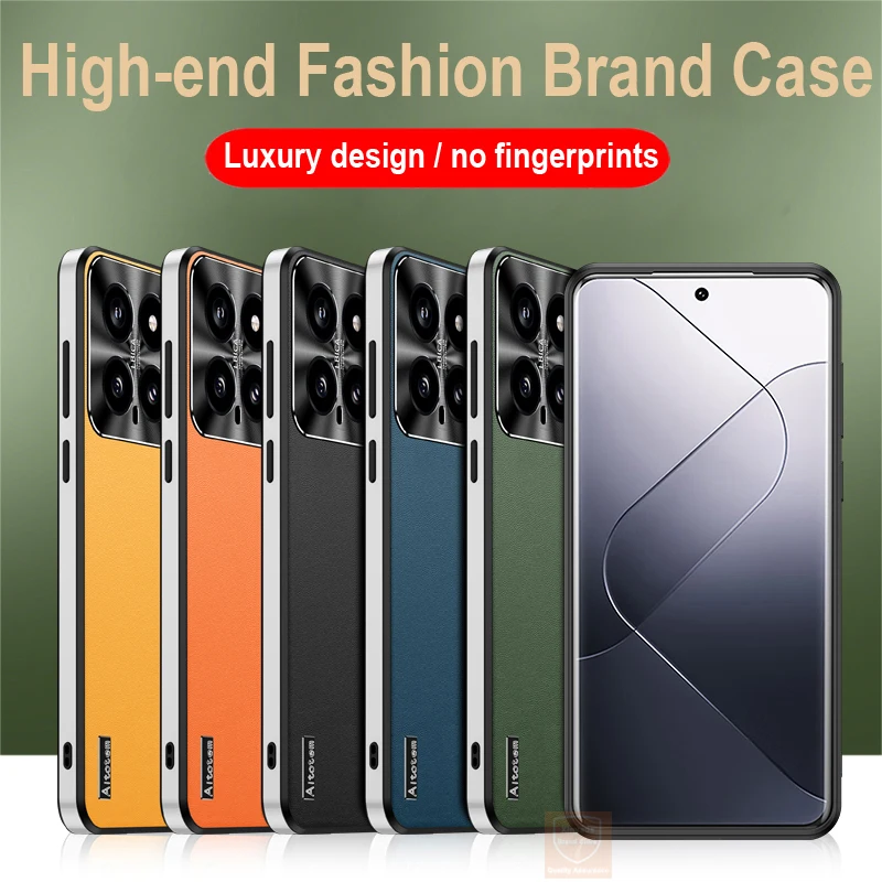 High end For Xiaomi 15 Pro Case Matte Leather Brand Phone Case For Xiaomi 15 Pro Mi Mi15 Cover Luxury Airbag Bumper Shell Skin