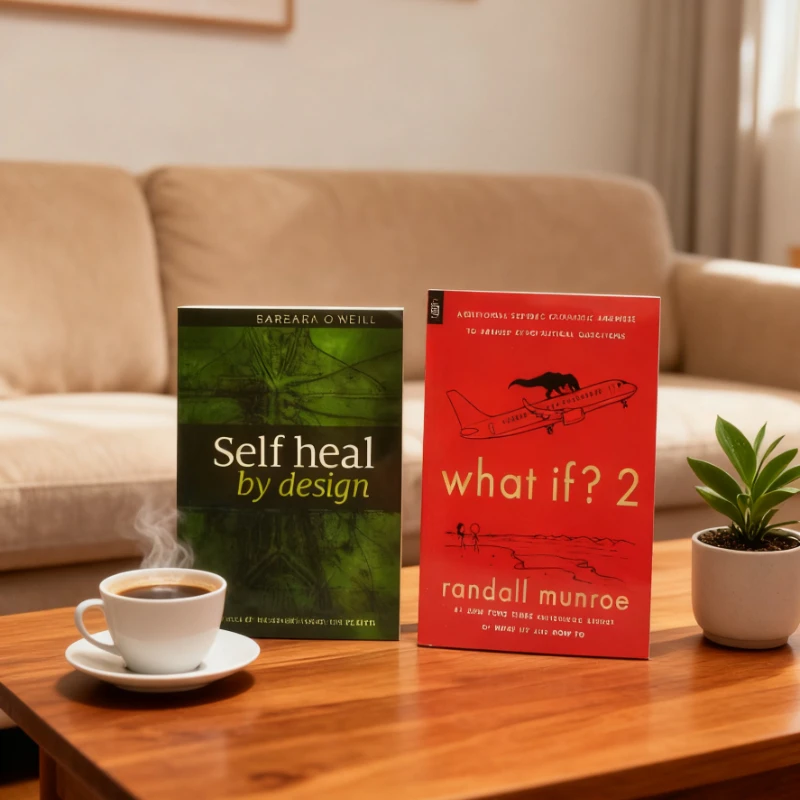 

《What If 2》+《Self Heal by Design》Explore Absurd Science Design Personal Healing A Guide to Curiosity and Wellness Great Book
