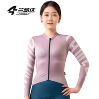LAMEDA-Camiseta de manga larga para ciclismo para mujer, Tops de ciclismo transpirables con bolsillos, ropa deportiva para primavera y verano