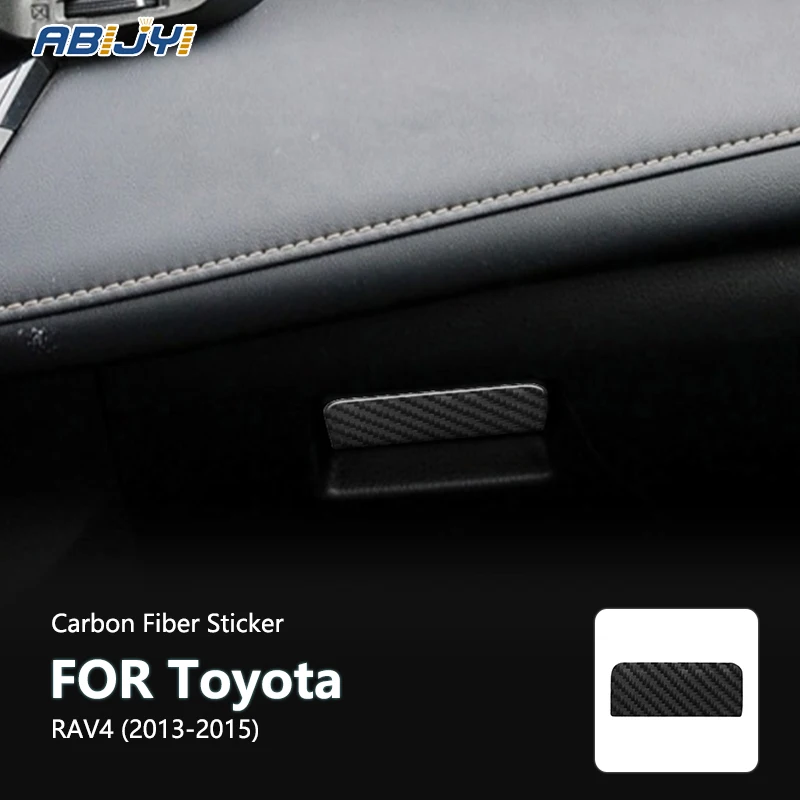 

For Toyota RAV4 2013 2014 2015 New Carbon Fiber Interior Glove Box Buttons Decoration Sticker Decal Car Accessories