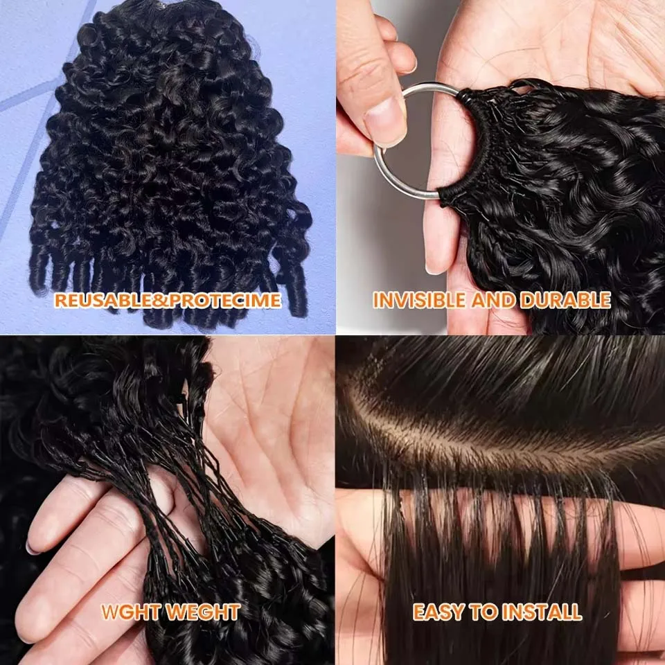 Burmese Curly Crochet Human Hair 60g/120g Knotless Pre-Separated Feather Crochet Human Hair Bundles 14-24inches Invisible Miracle Hairstyle Knots Reusable Human Curly Feather Crochet Hair For Black Women Burmese Curly Texture for Protective Styles
