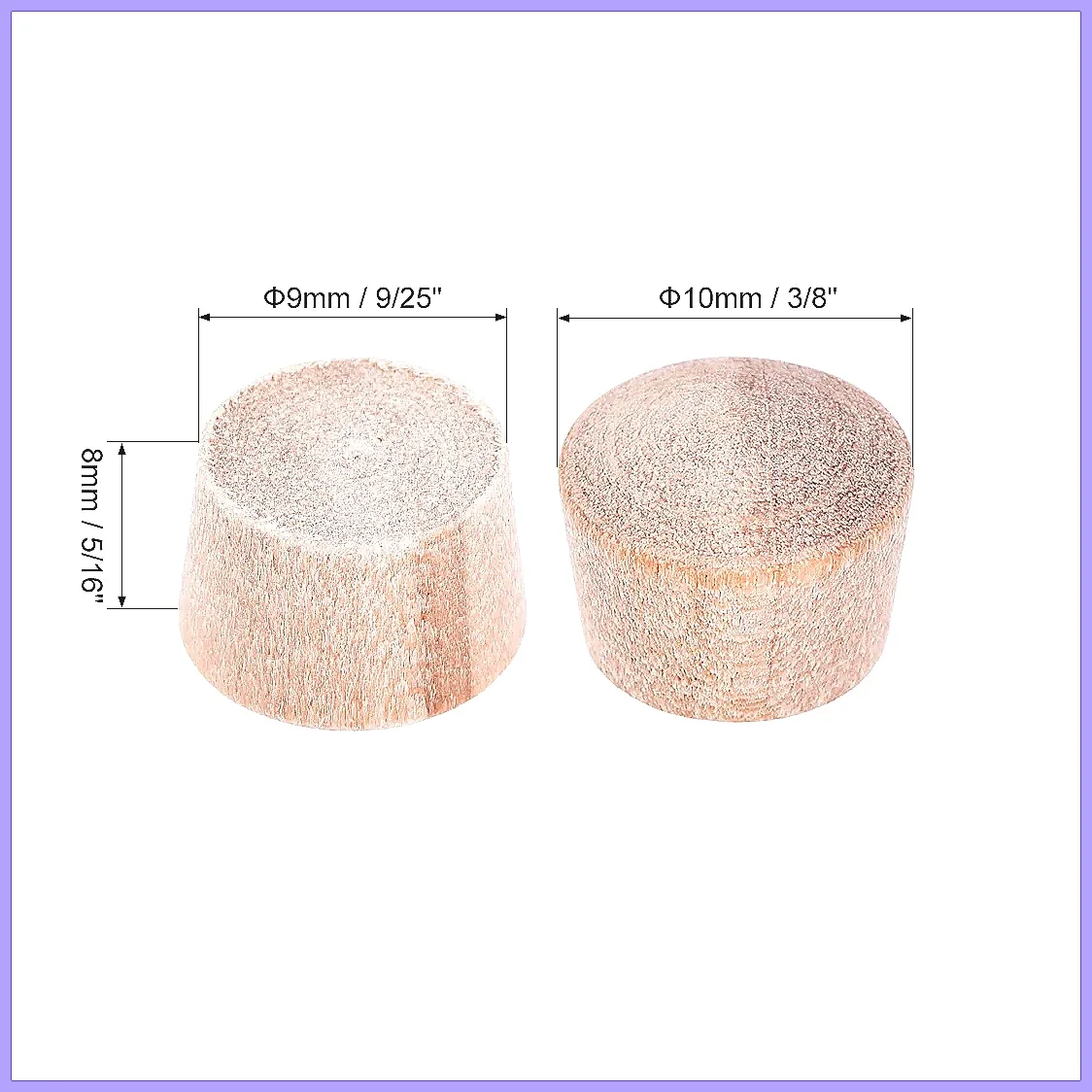 Cherry Hardwood Furniture Plugs 50/100/200pcs Wood Button Plugs Fit Hole Dia 9mm 10mm 11mm 12mm Decorative Wooden Caps