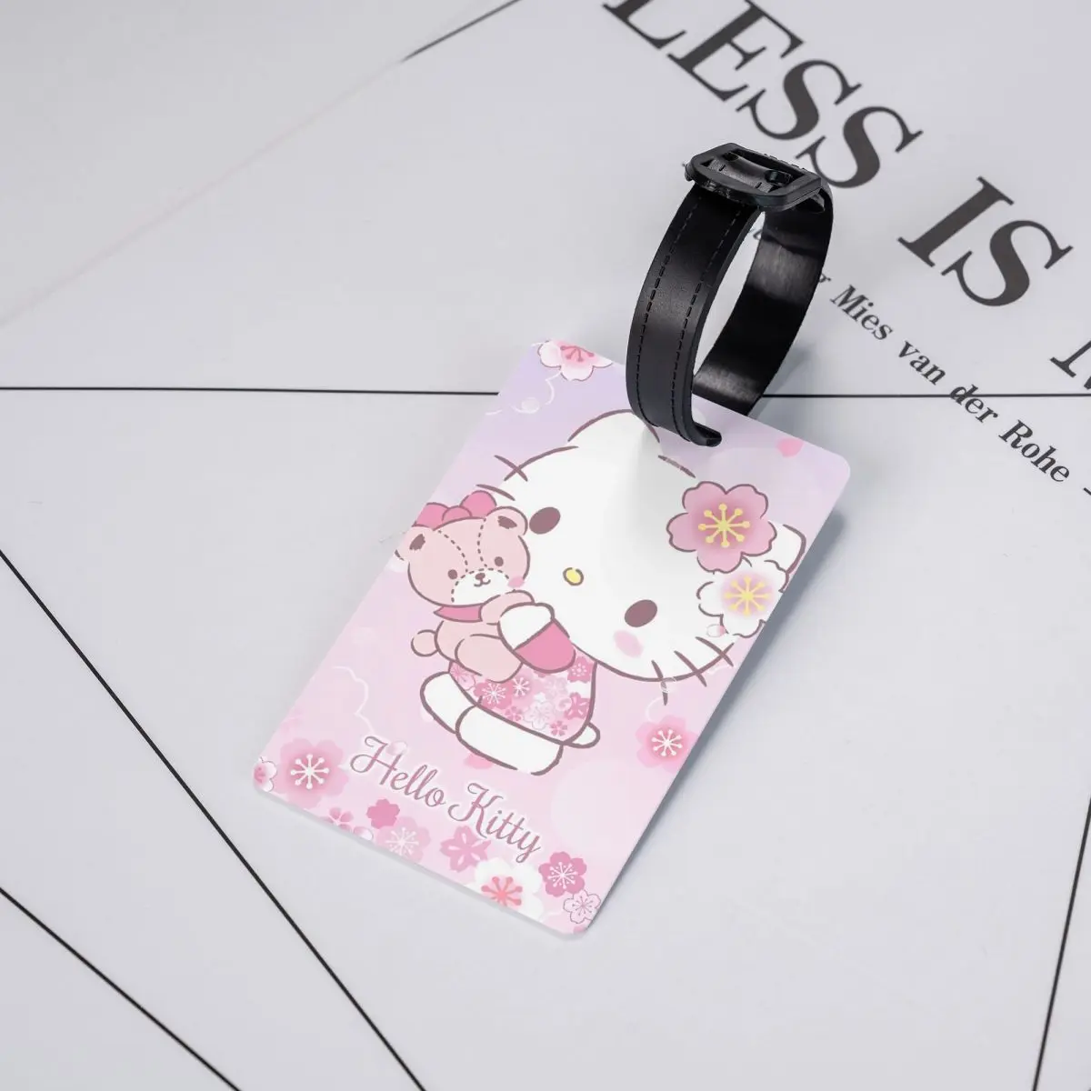 Luggage Tag Cute Pink Hello Kitty Suitcase HelloKitty Portable Label Name ID Address Luggage Bag Case Tags Suitcase Tag Gifts