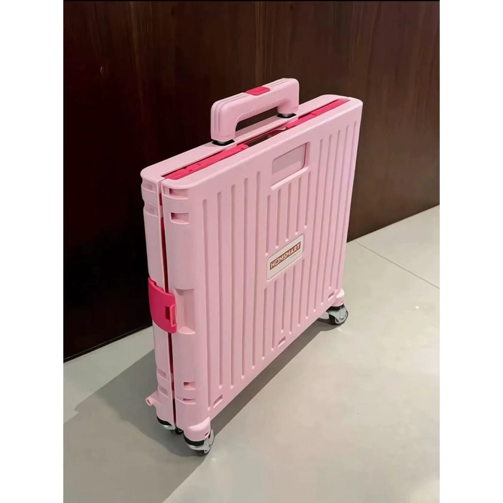 Chariot de courses pliable de 65 L avec poignée. Pliable, roues pour l'épicerie, le linge et le déplacement. Stockage et transport faciles!