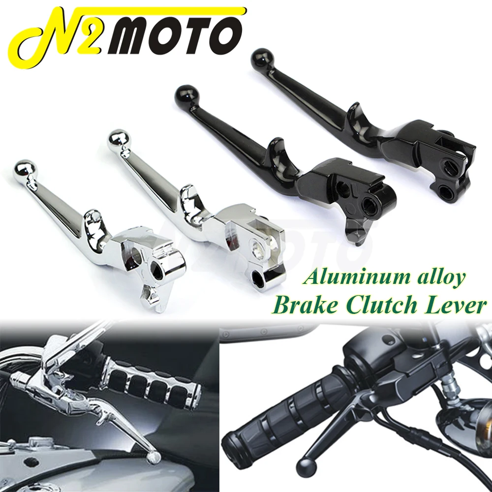 Black / Chrome Motorcycle Brake Clutch Lever For Harley Sportster XL 883 1200 Touring Dyna Softail Handle Cable Shifter Levers