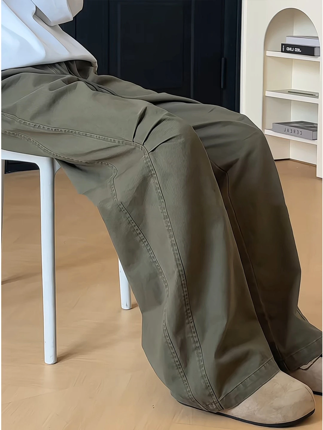 

Американские брюки-карго со складками для мужчин, широкие брюки Cleanfit, рабочие брюки с дизайнерскими складками, осенняя коллекция