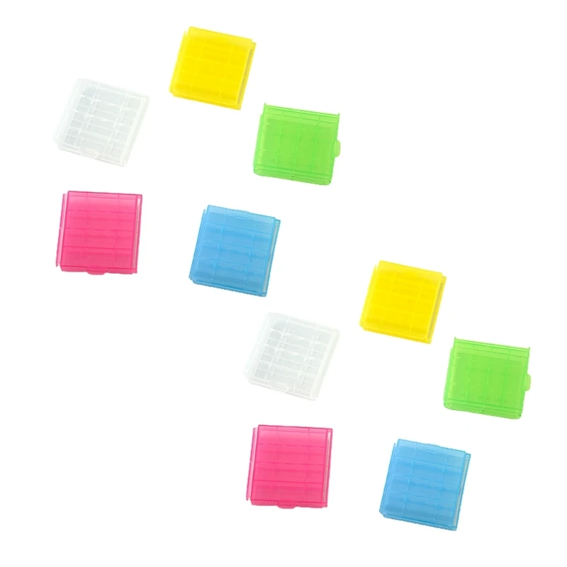 10Pcs Plastic Battery Case Holder Storage Box for 14500 AA AAA Battery Container Bag Case Box Case Transparent