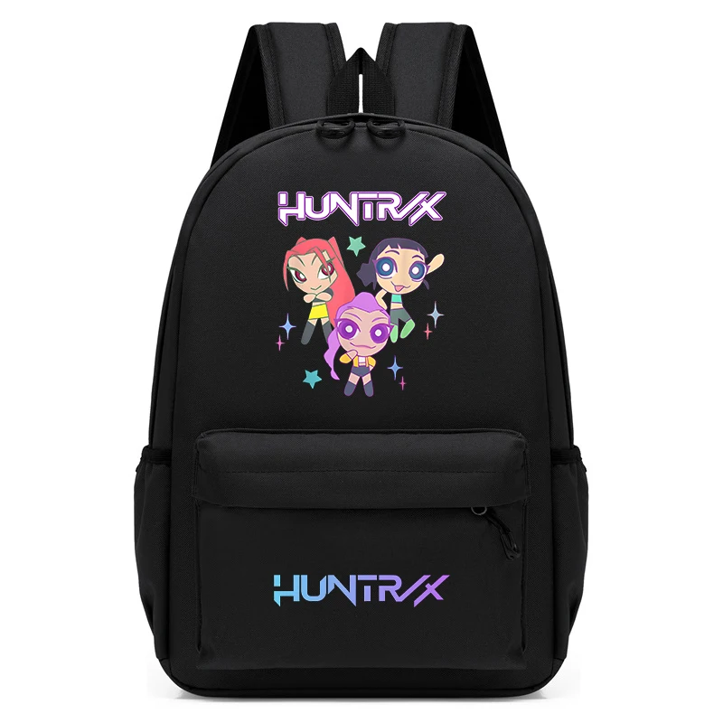 

Модные модные черные школьные сумки для мальчиков и девочек KPop Demon Hunters, школьная сумка, рюкзак, рюкзак для детского сада, сумка для книг на молнии