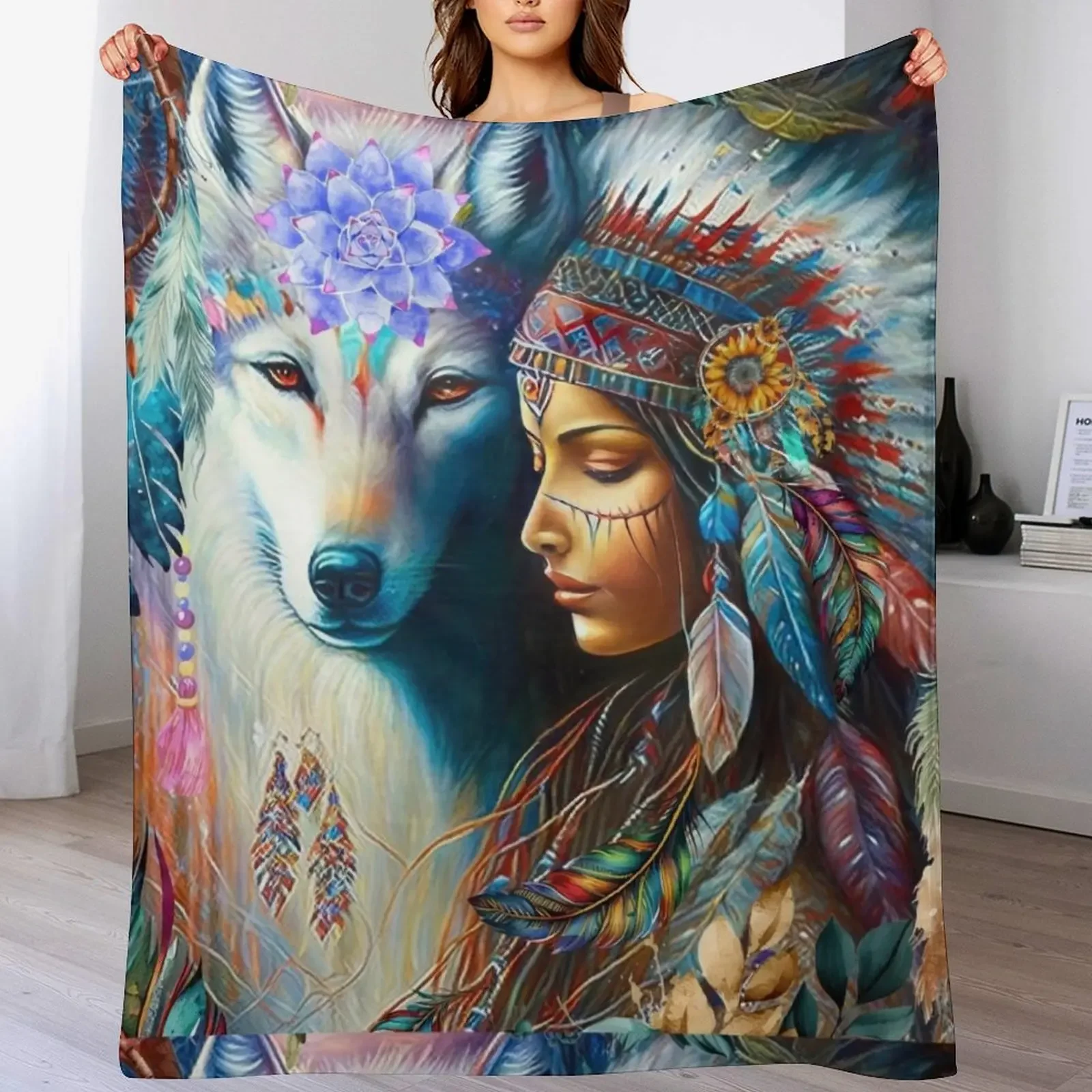 Native Princess Throw Blanket Soft Bedroom Blanket for Night Sleeping