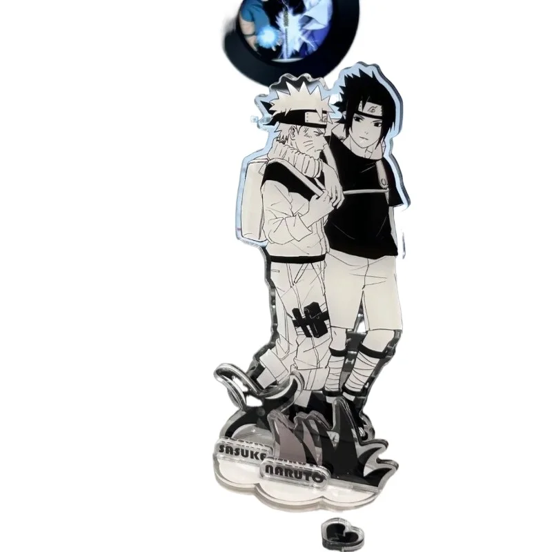 10 cm/3.93 pollici NARUTO Sasuke Piatti in acrilico in piedi Anime Figure Accessori per cartoni animati Tavolo da collezione Creatività Regali Ornamenti