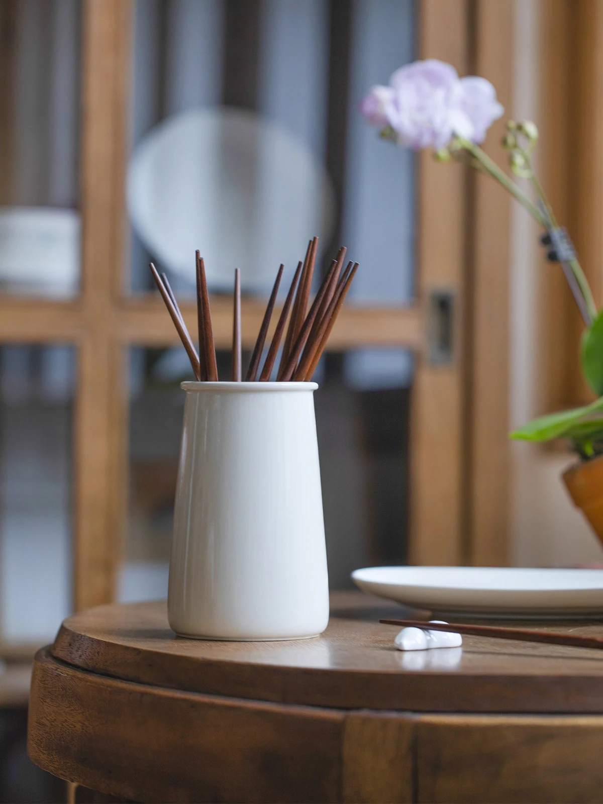 

Manxu Cerc Chopstis Spoon Storage Jar Kitchen Counter Top Organizer High End Feel Home Use Practical Good Thing