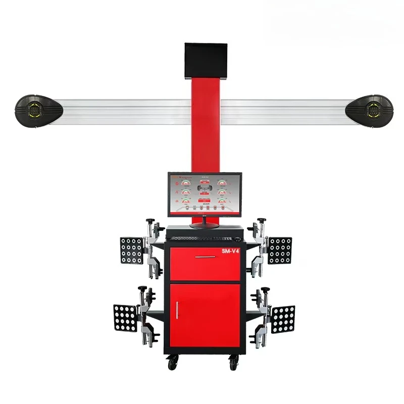 Intelligent 3 Car Four-Wheel Alignment Equipment with Large Shear Four-Post Lift for Tire Shop Positioning