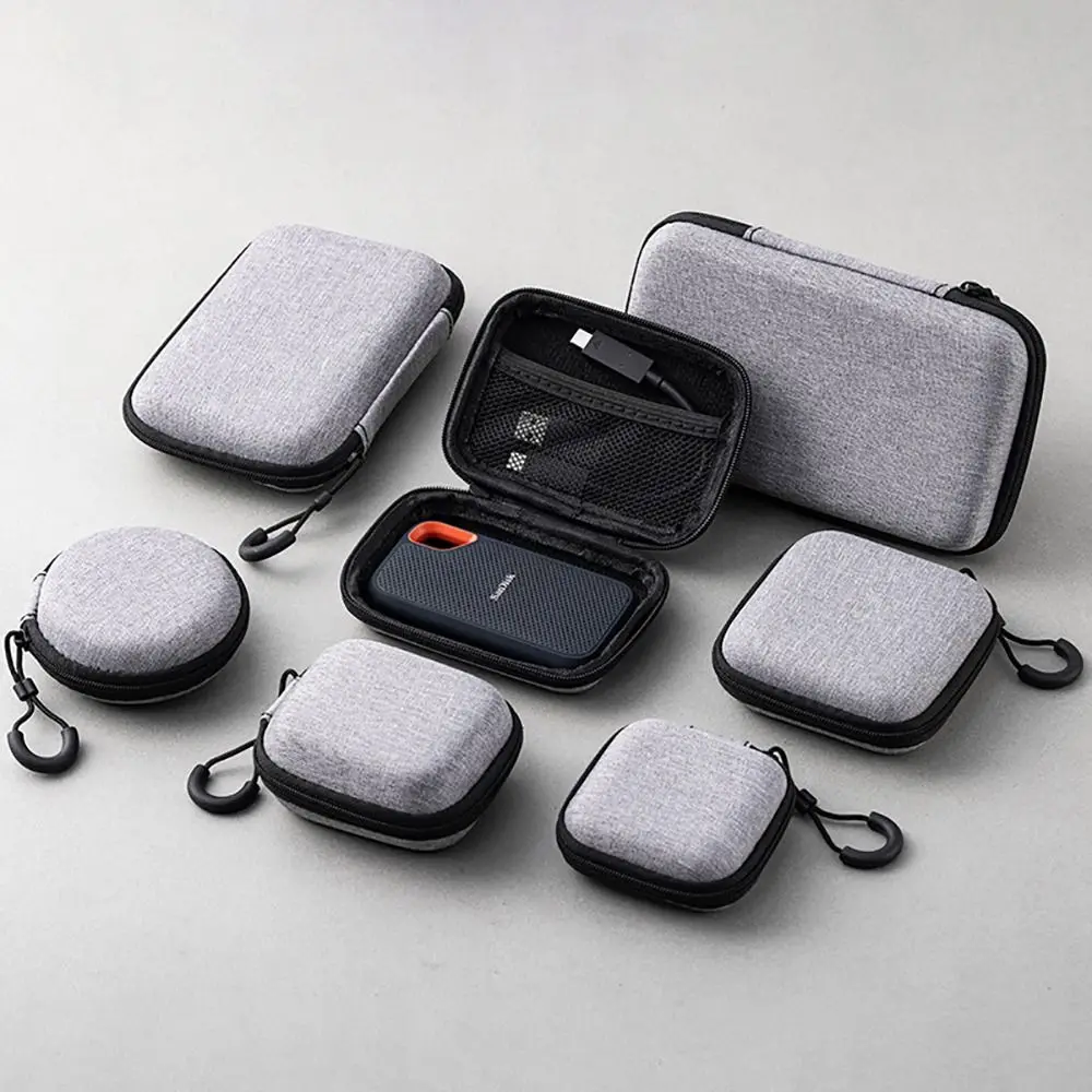 1Pcs Earphone/Phone/Charging Cable EVA Storage Bag Mini For Airpod Zipper Earphone Case Digital Accessories Portable