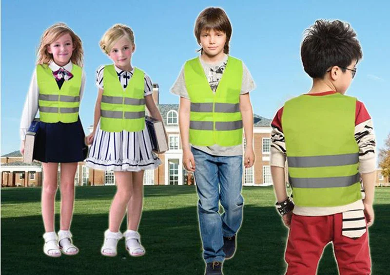 Veste de sécurité à haute visibilité pour enfants, gilets réfléchissants sur la route, glaScooter, coulée, trafic, cyclisme, élève, enfant, étudiant