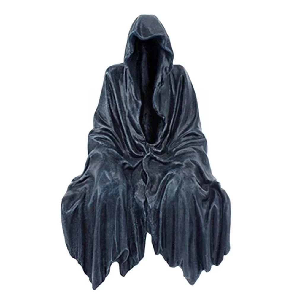 Black Grim Reaper Resin Statue, Thrilling Robe, Nightcrawler, Desktop Figurine Ornaments, Horror Ghost Sculpture Decorations