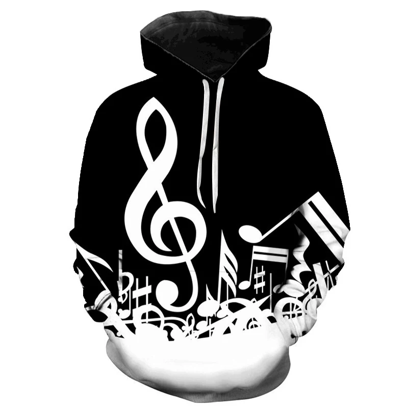 

New Music Notes 3D Printed Hoodie Sweatshirts Men Wome Spring Music Casual Long Sleeve Pullover Hip Hop Funny Streetwear Hoodies