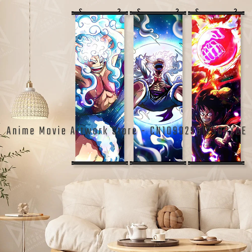 انمي ياباني قطعة واحدة جدار عمل فني مخطوطات صور القرد د. لوفي قماش معلق اللوحة ديكور المنزل طباعة HD الملصقات #3