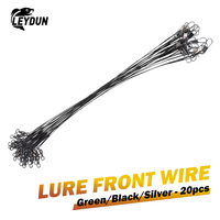 Leydun Green Black Anti Twist Braided Wire .Conductor Steel Wire 20Cm/20 Pieces  Anti Bite Fishing Gear Accessories