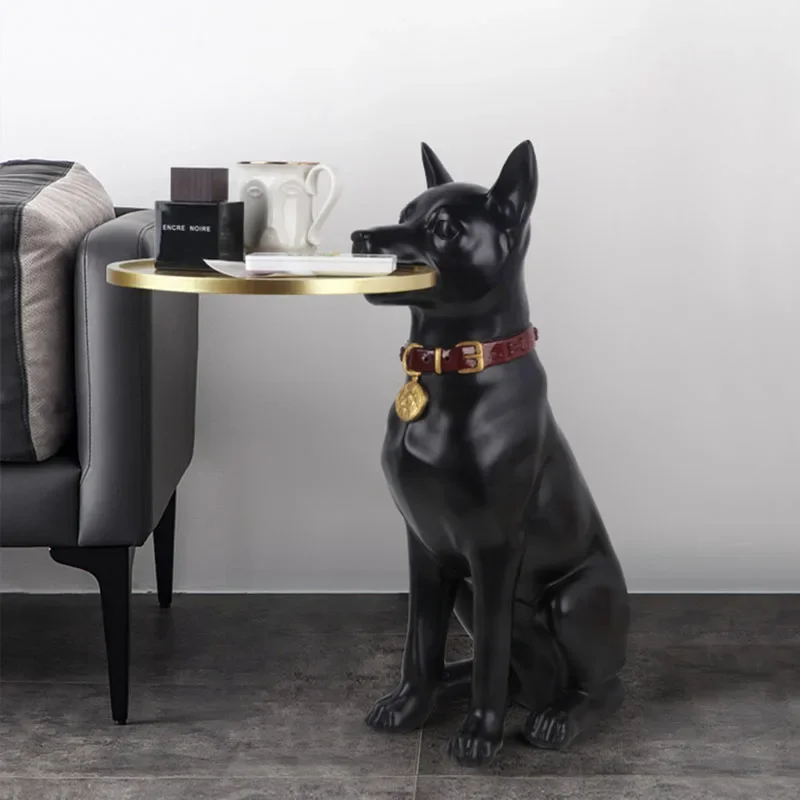 Nordic Home Decor Doberman Dog Sculpture Animal Statue Indoors Floor Decoration Resin Statue Christmas Decoration Gift Sculpturs