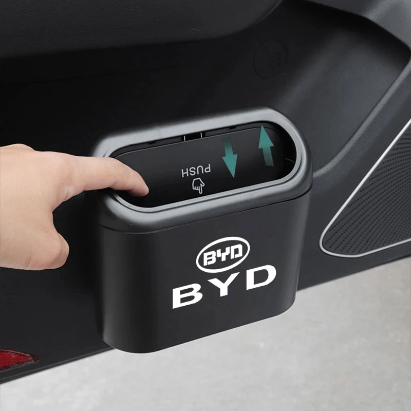 Car ABS Square Trash Can Dust Case Storage Box Accessories For BYD Tang F3 E6 Atto 3 EV Yuan Plus Song Max F0 G3 I3 Ea1 Dmi G6