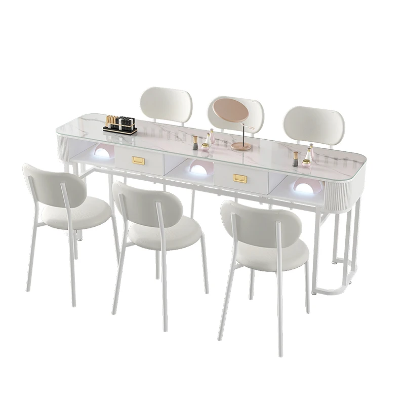 Replica glazen nagel bureauaccessoires esthetische witte nagel bureau manicure station tafel esthetische Tavolo manicure meubelen