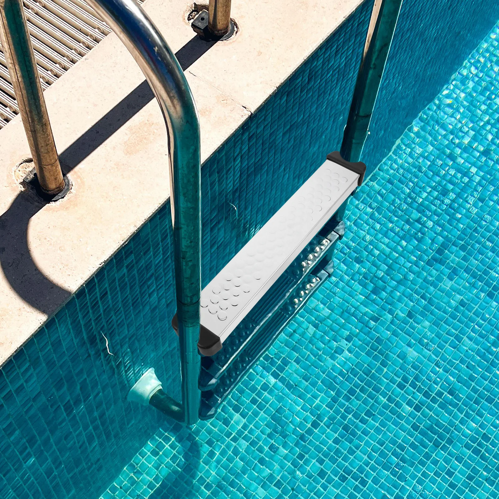 استبدال خطوات سلم حمام السباحة 19.65 الثقيلة الفولاذ المقاوم للصدأ حمام سباحة سلم Rung خطوة عدم الانزلاق لداخل الأرض فوق الأرض #6