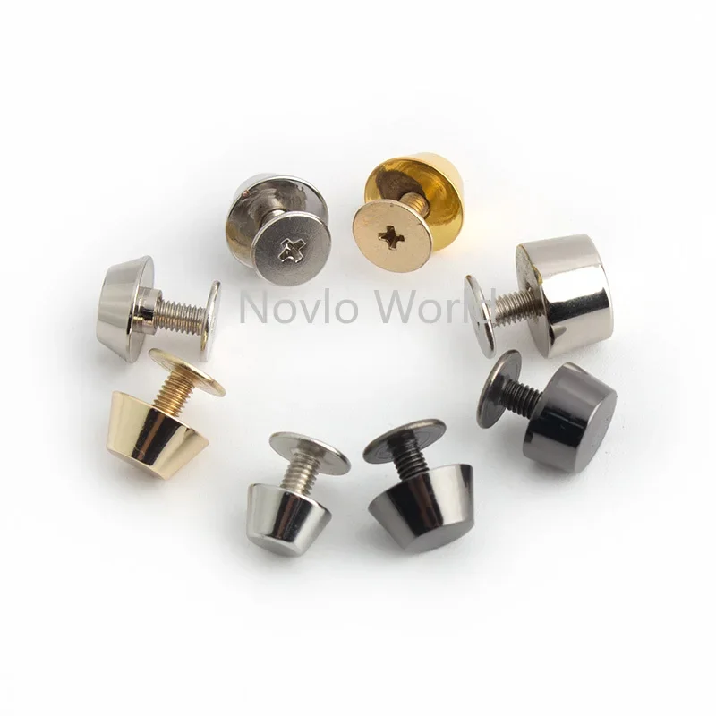 50pieces 4 colors 8-9-10-11mm turriform rivet handbags bags base bracelets metal base rapid studs for bag leathercraft rivet